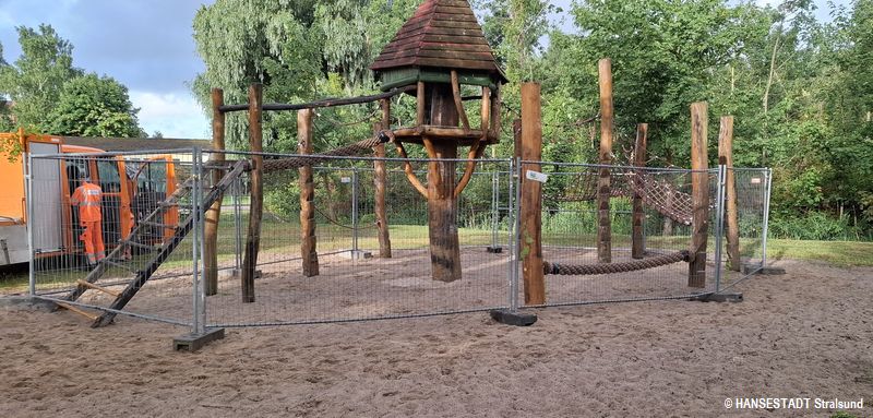 Der Spielplatz am Moorteich ist vorerst gesperrt